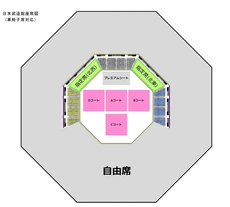 第52回全日本空手道選手権大会　観客席の座席図